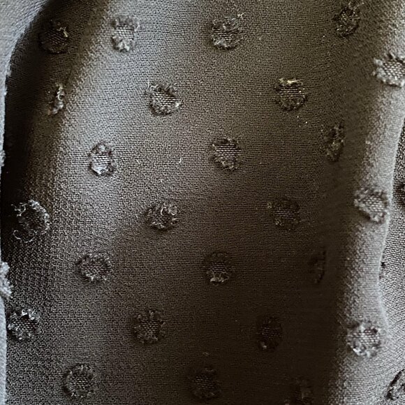 XHILARATION Black Swiss Dot Floral Embroidered Babydoll Dress M - Picture 10 of 16